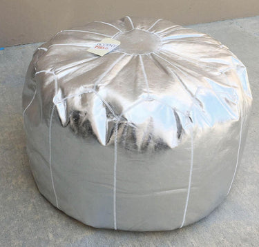 Silver Ottoman Pouf - The Fox Decor